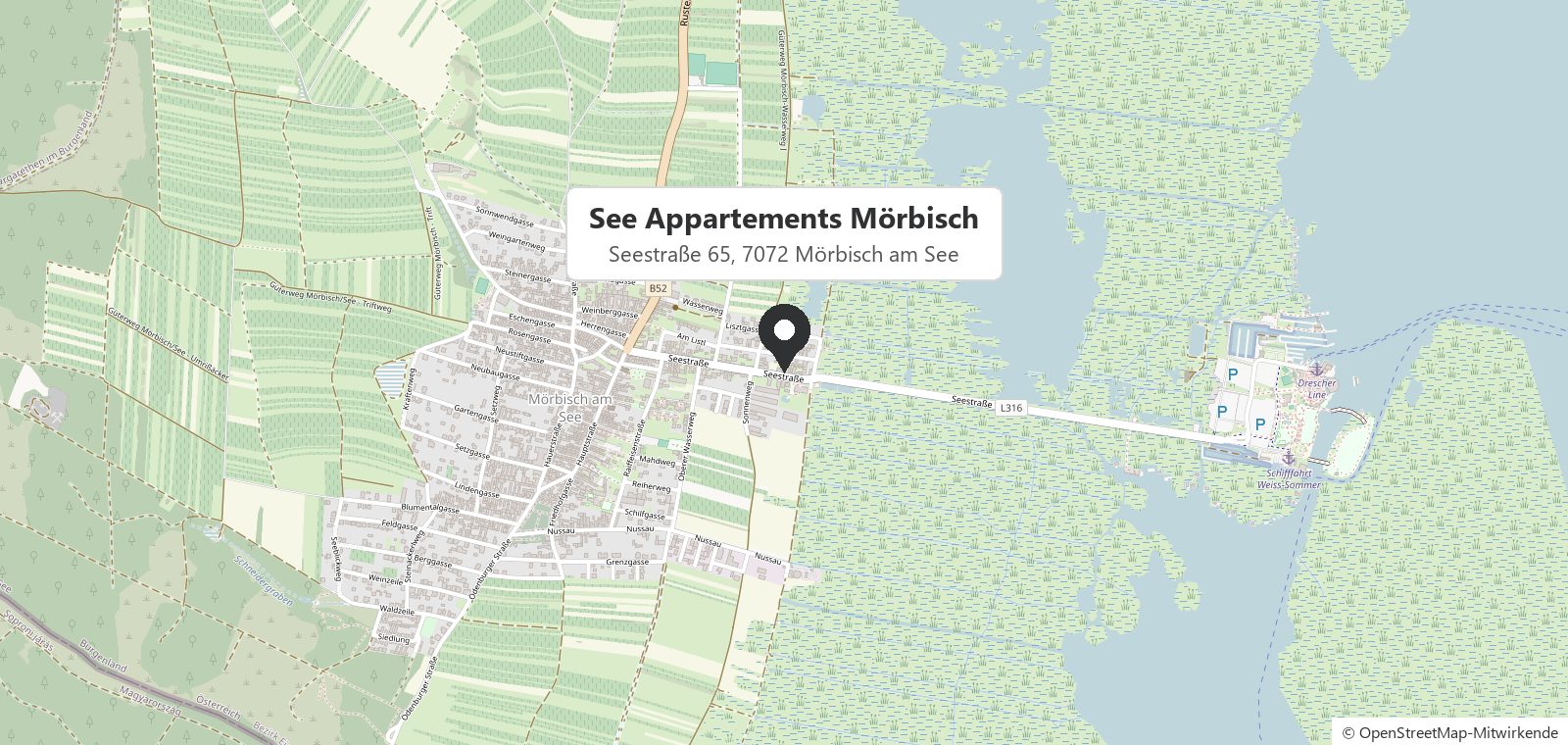 Lageplan: See Appartements Mörbisch, Seestraße 65, 7072 Mörbisch am See